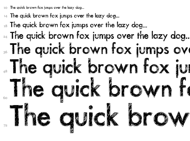 Sketchy font waterfall
