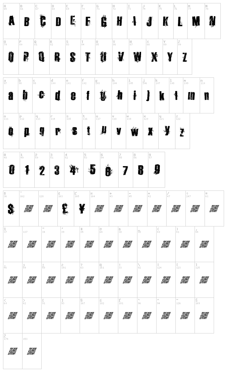 Hipster Bike font map