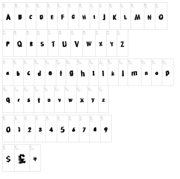 Hot Discovery font map