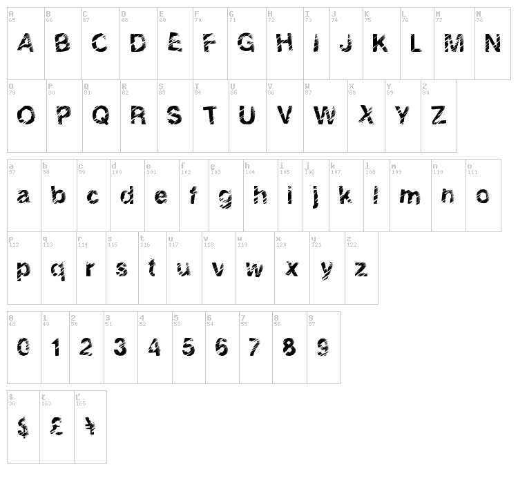 Solid Event font map