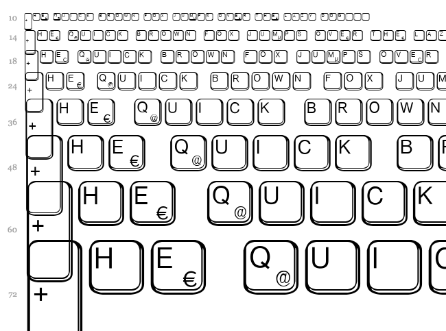 Aa Qwertz-Tasten font waterfall