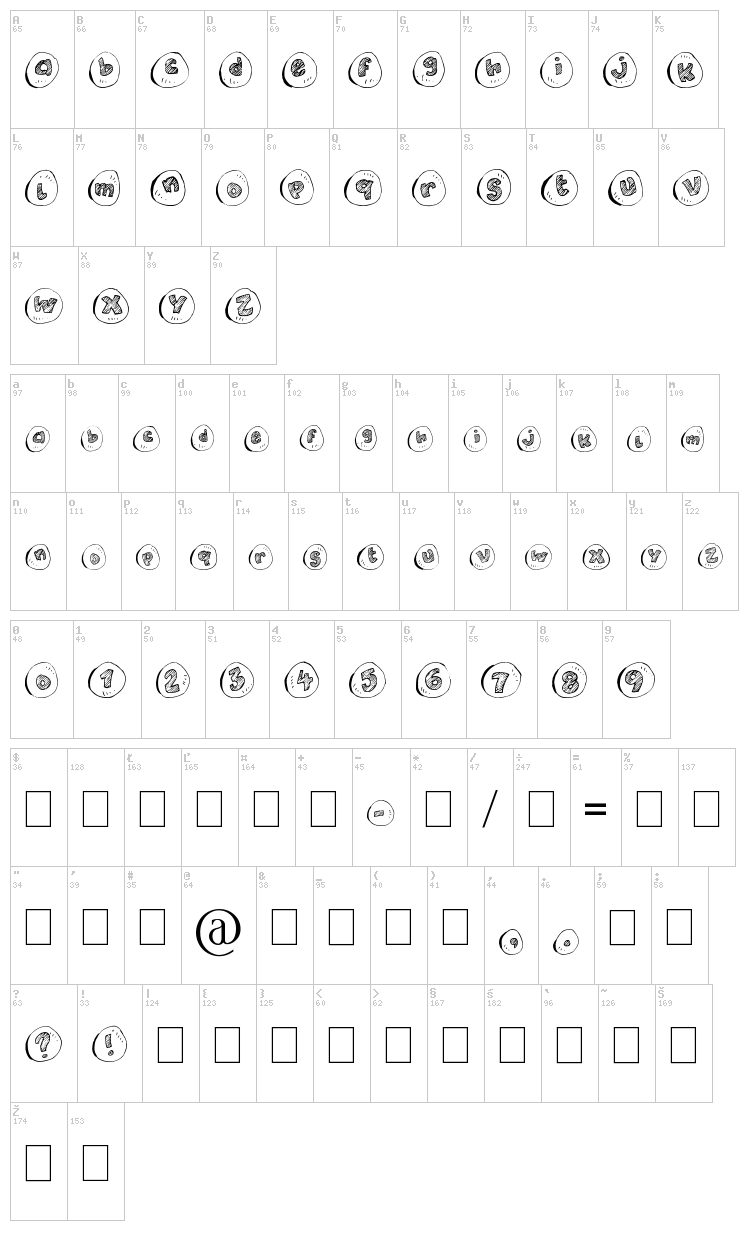 Cailloux font map