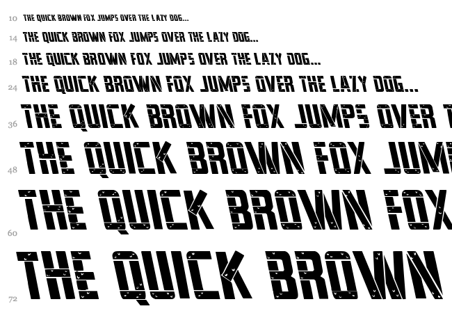 Frank-n-Plank font waterfall
