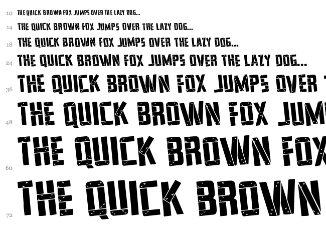 Frank-n-Plank font waterfall
