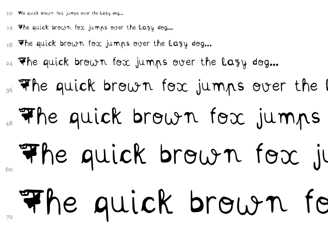 Kittystuff font waterfall