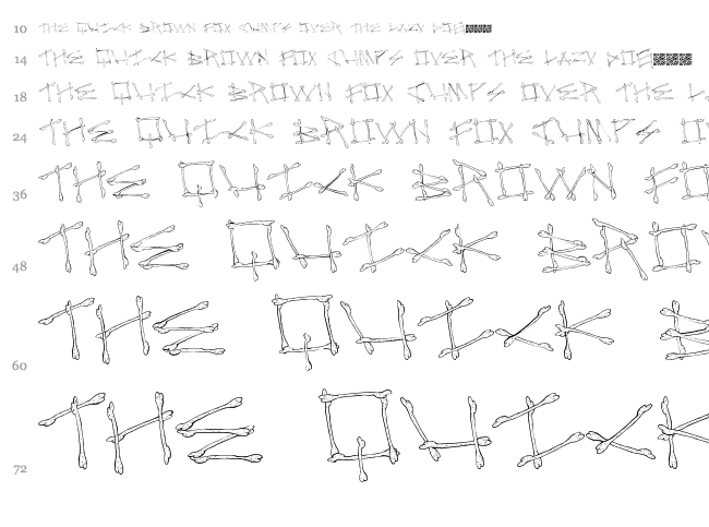 Mega Bone font waterfall