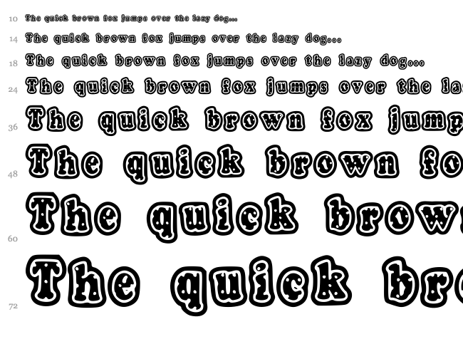 Polka Letter Stamp font waterfall