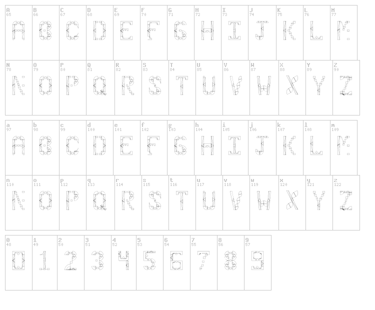 Second Wind font map