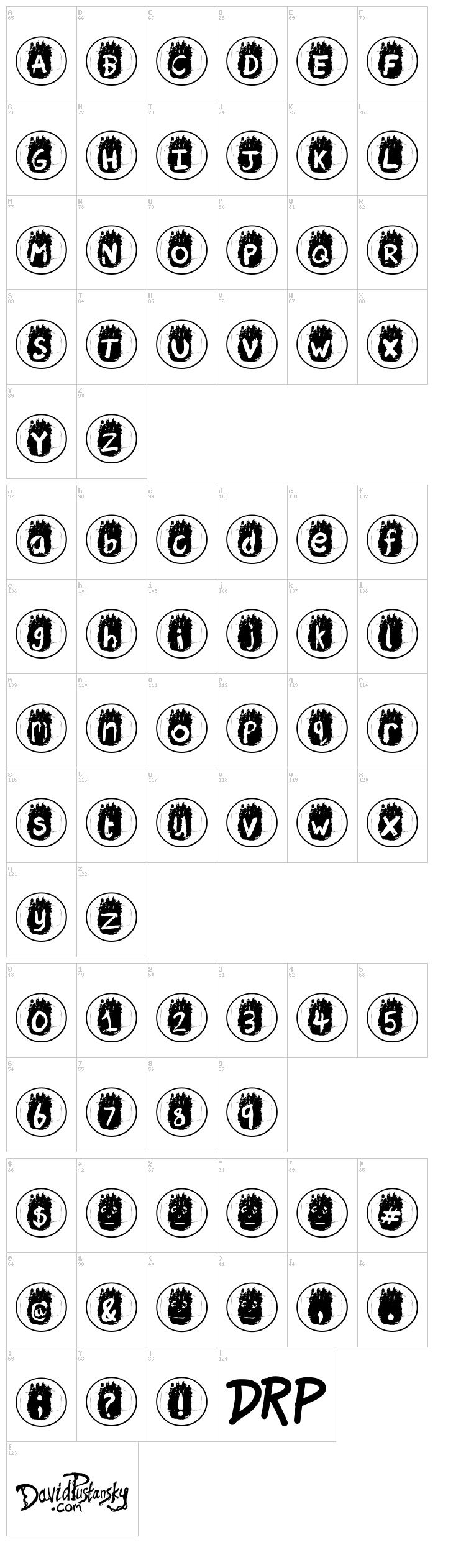 Wilson! font map