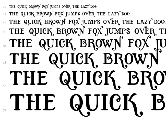 Quixotic font waterfall