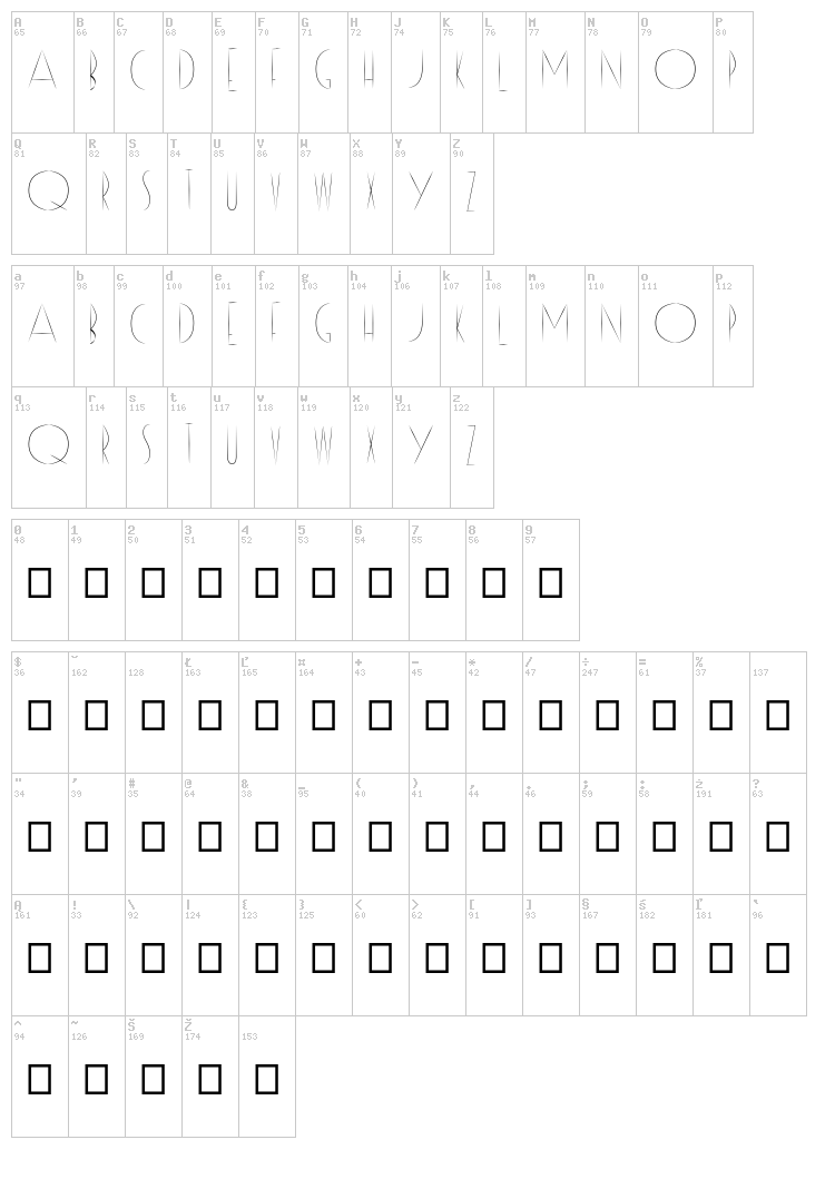 Reason font map