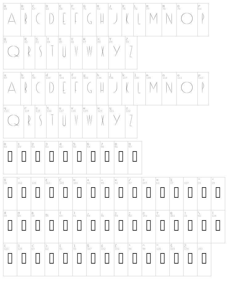Reason font map