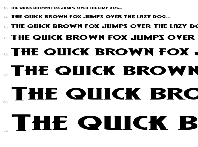 Wolf's Bane Super-Expanded font waterfall