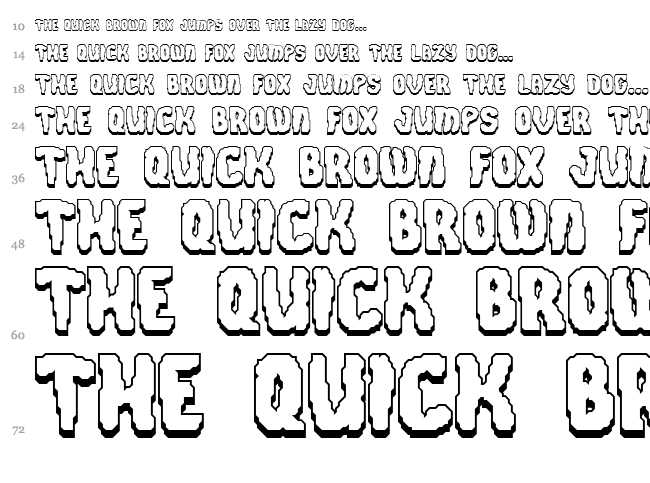 Cursed Law font waterfall