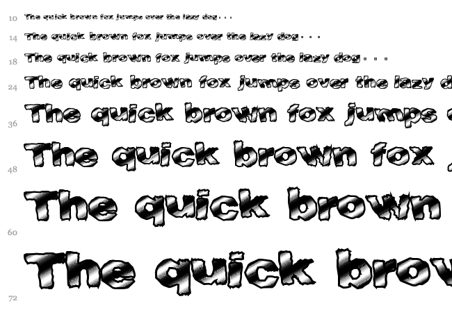 Fast Time font waterfall