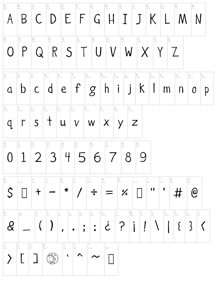 Hockey is Lif font map