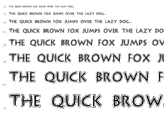 Outline Storm font waterfall