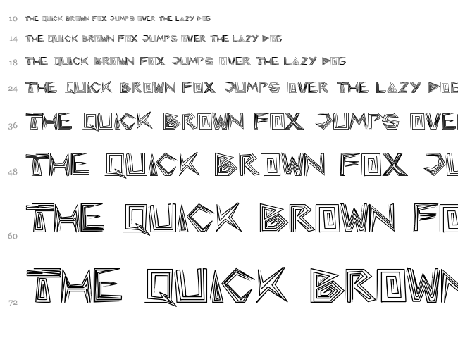 Pyramid Inverted font waterfall