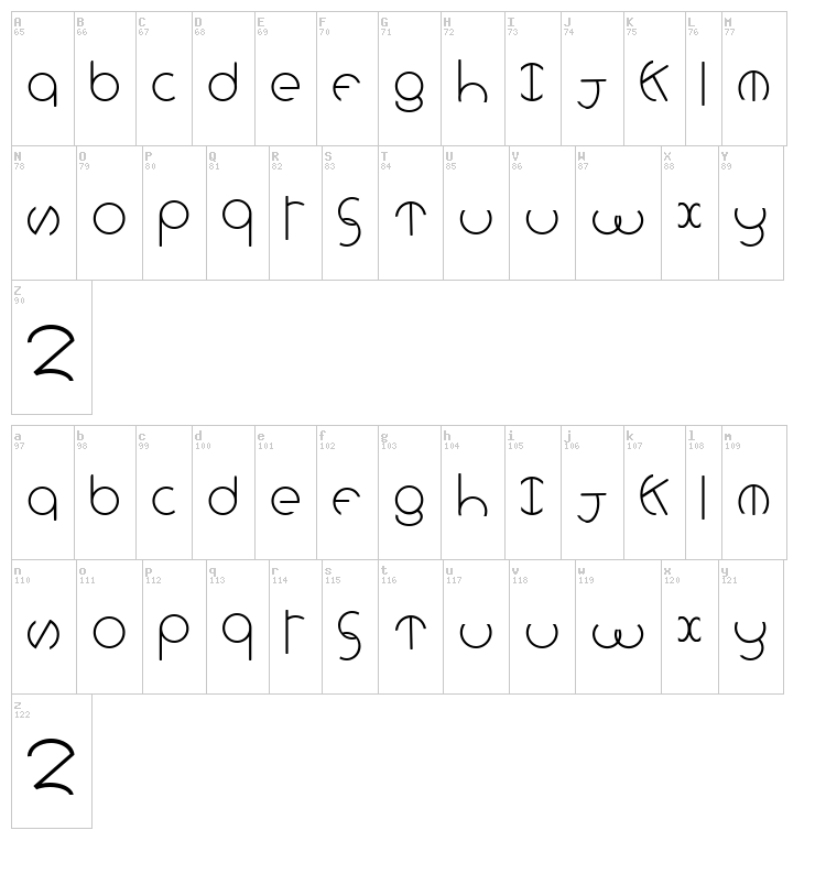 Rollingdeep font map