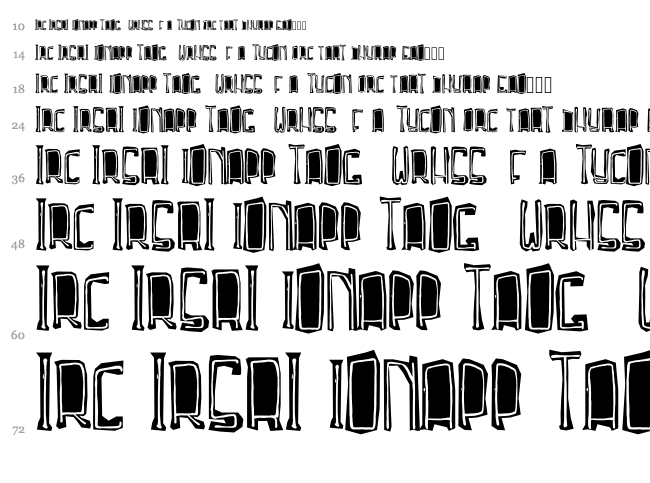 Troja Script font waterfall