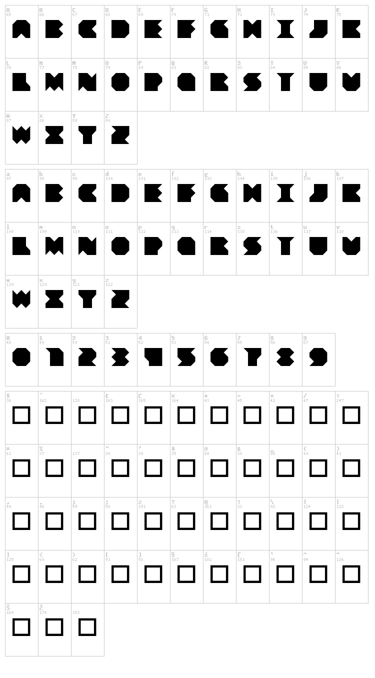 Beuve font map