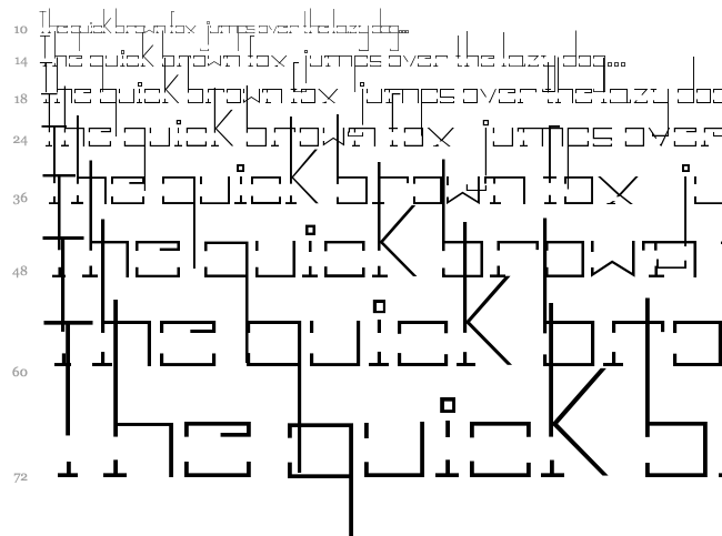 Break Down font waterfall