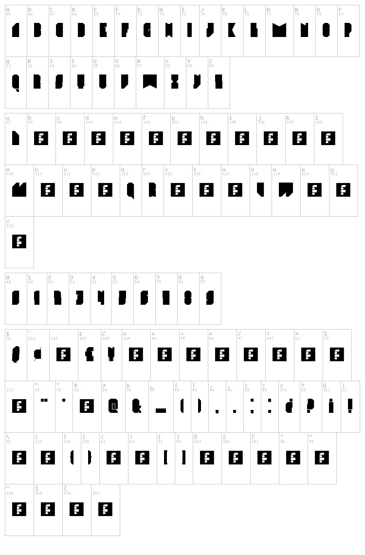 Elektro font map