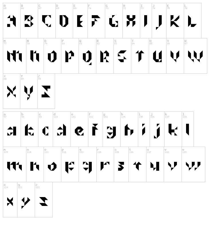 Prismakers font map