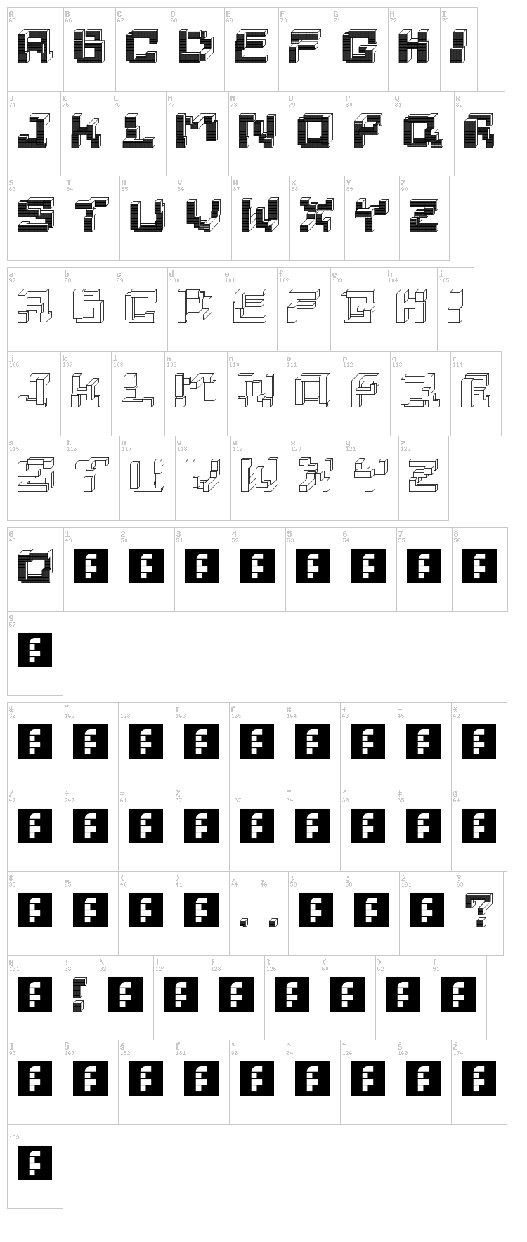 Tetrominoes font map