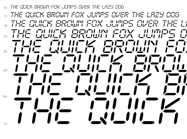 CF LCD 521 font waterfall