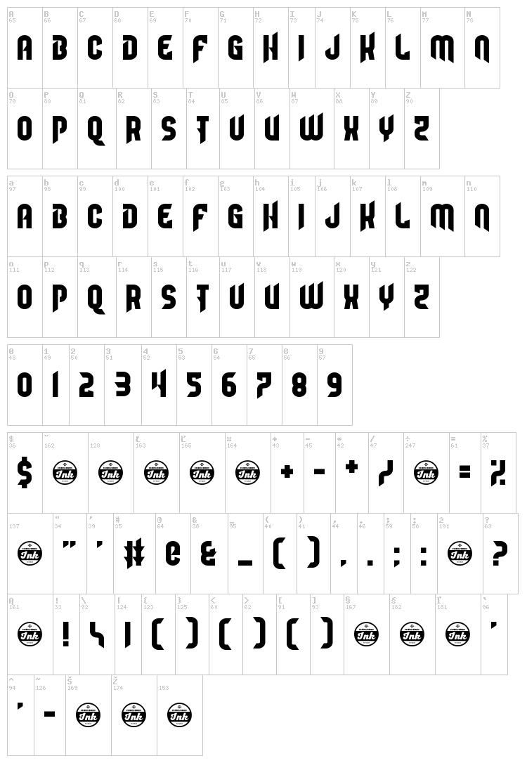 Camaraderie font map