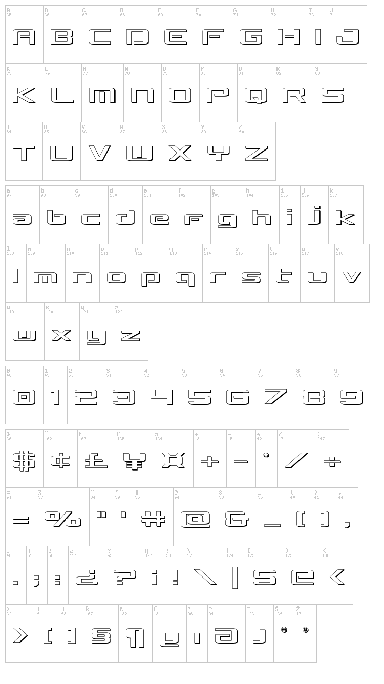 Concielian Break font map