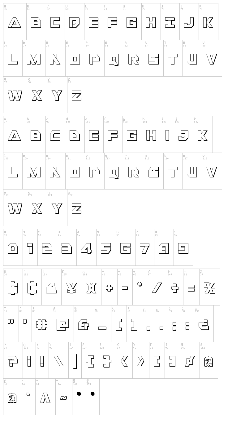 Liberty Island font map