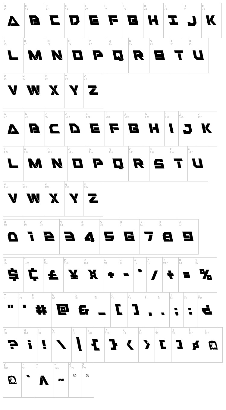 Liberty Island font map
