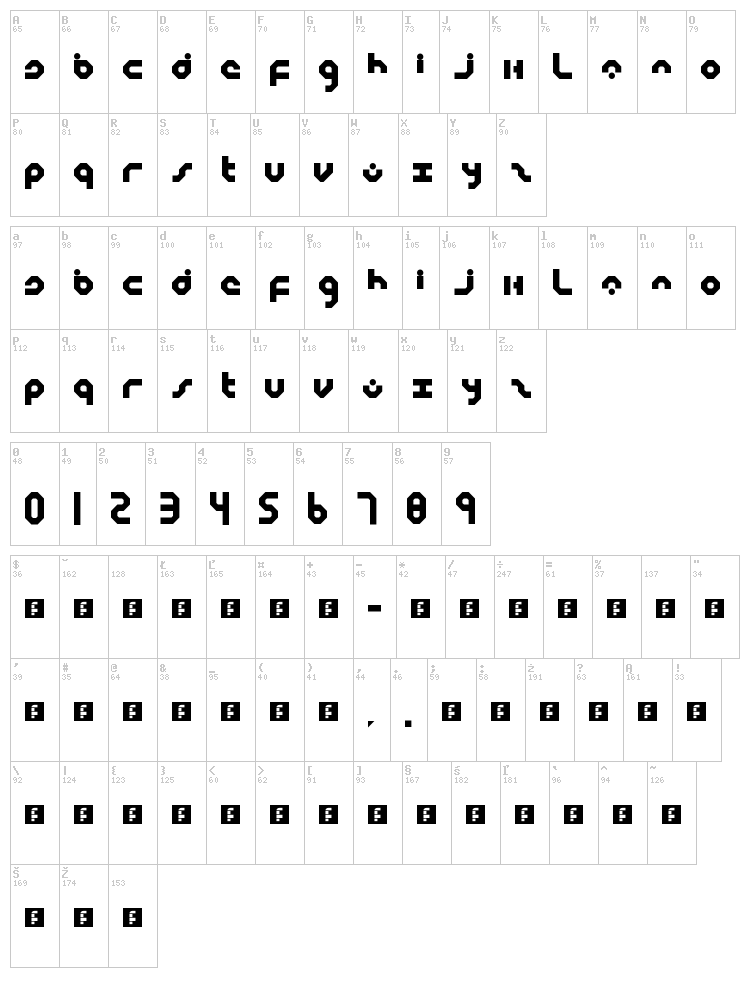 Multiplex font map