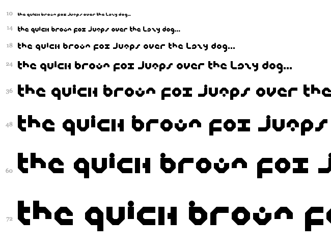 Multiplex font waterfall