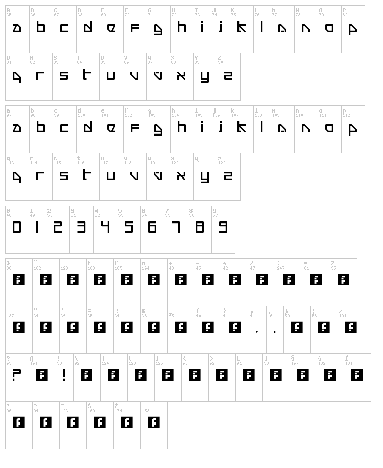 Shanghai font map