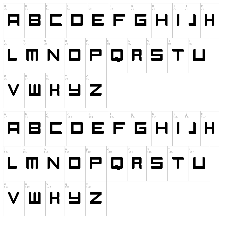 Camieis font map