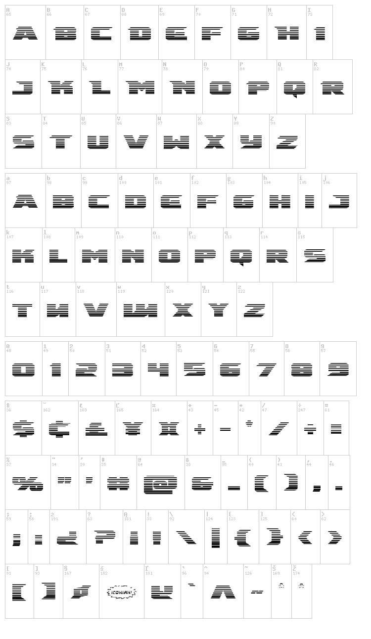 Emissary font map
