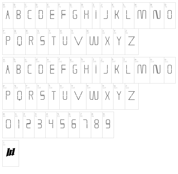 Heon font map