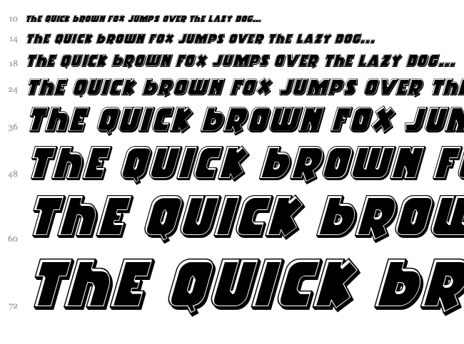 Racket Squad font waterfall