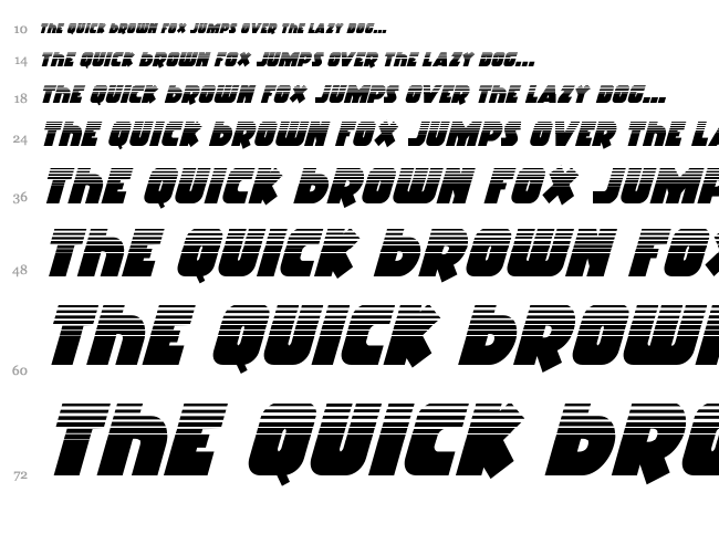 Racket Squad font waterfall