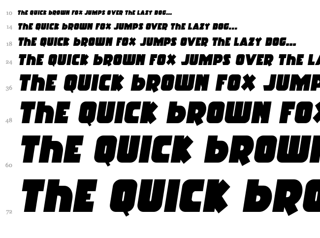 Racket Squad font waterfall