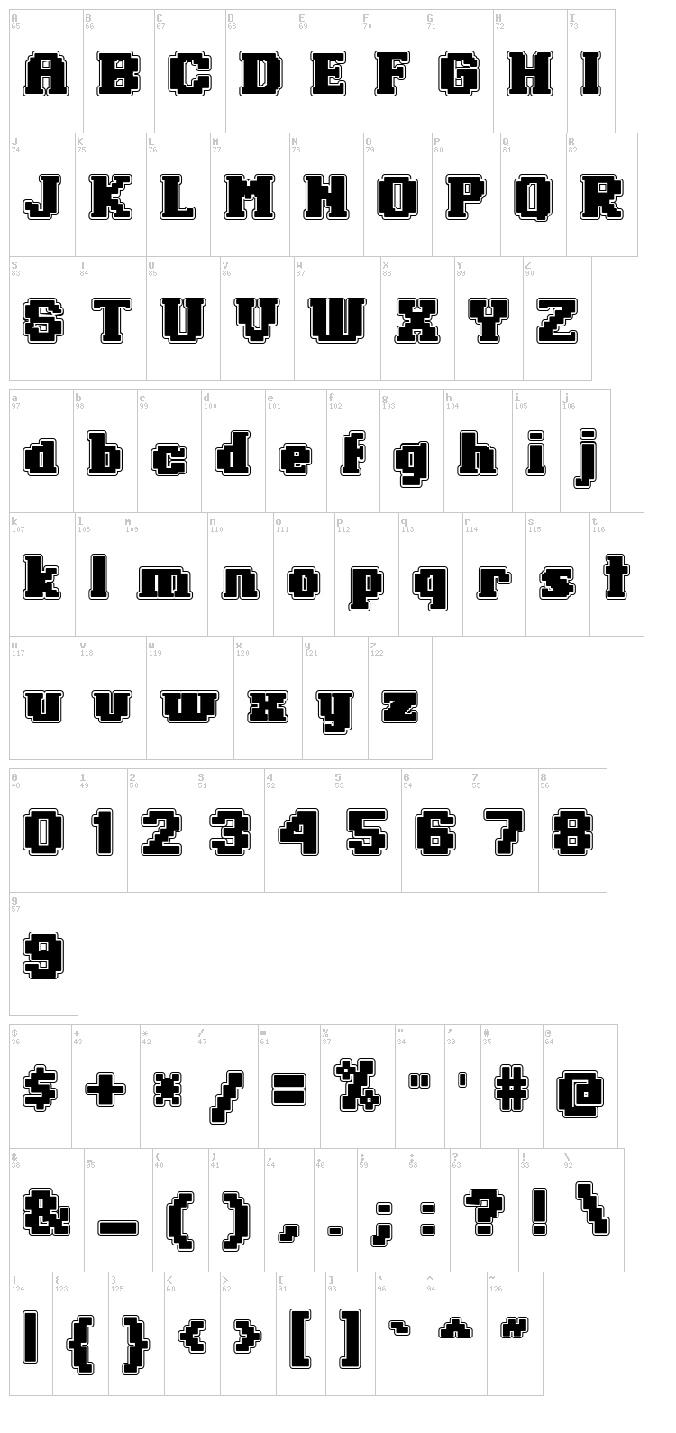 Ringo font map