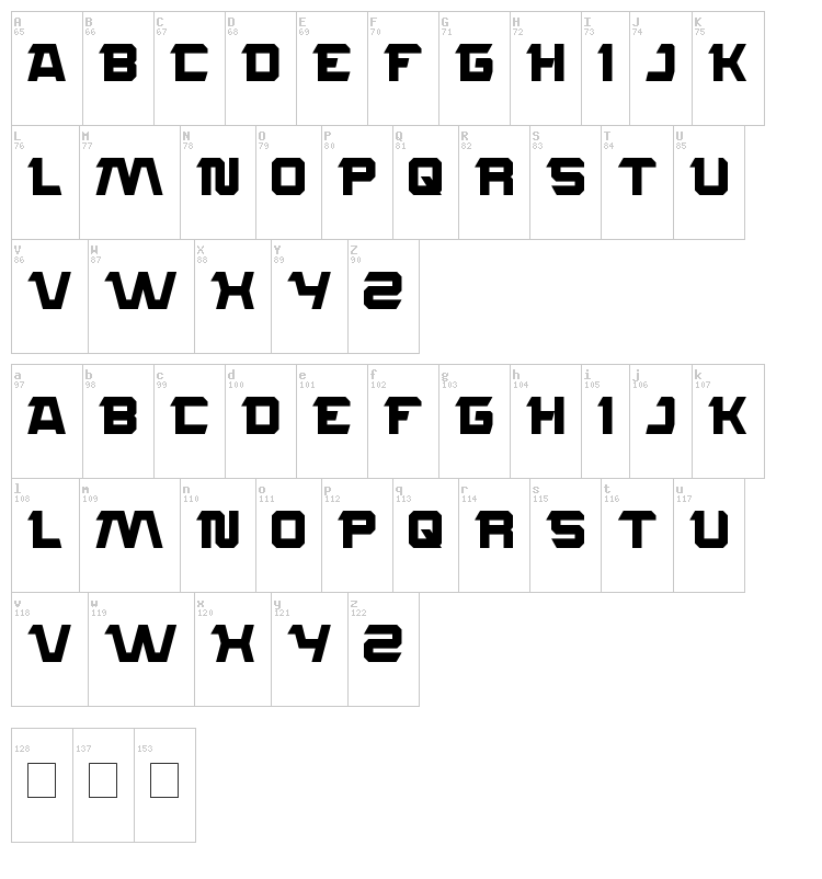 Rocksteady font map