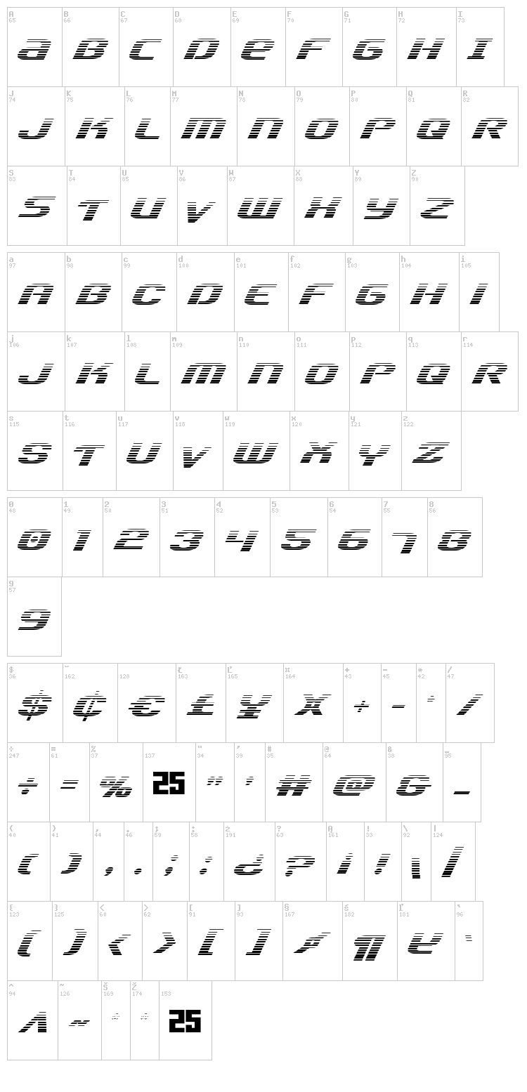 Team America font map