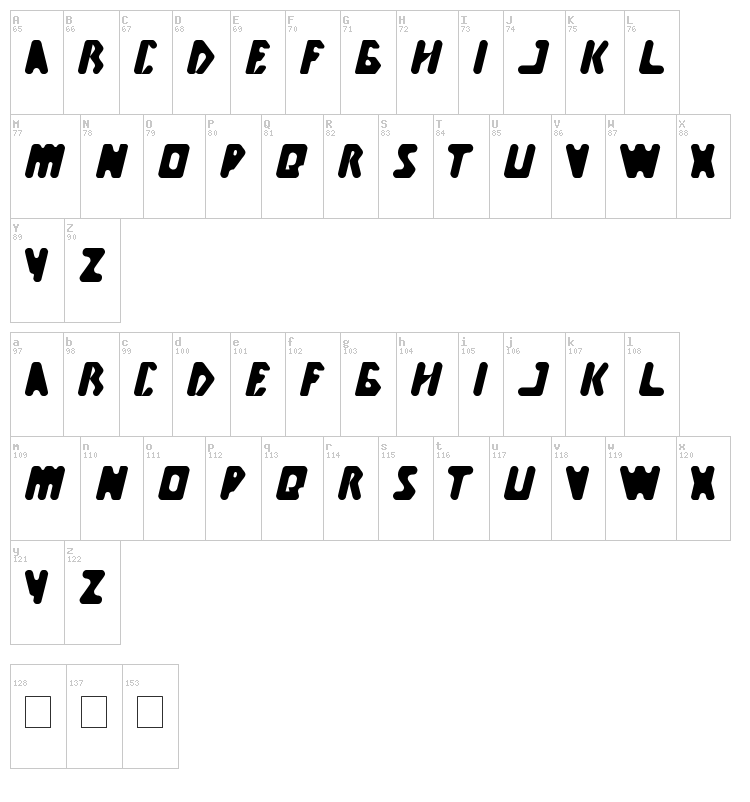 Yellow font map