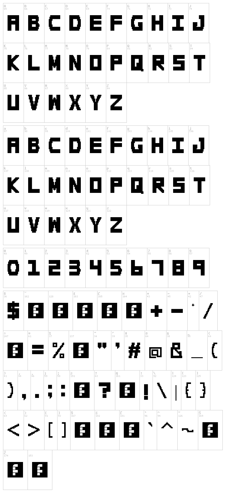 Doogle font map