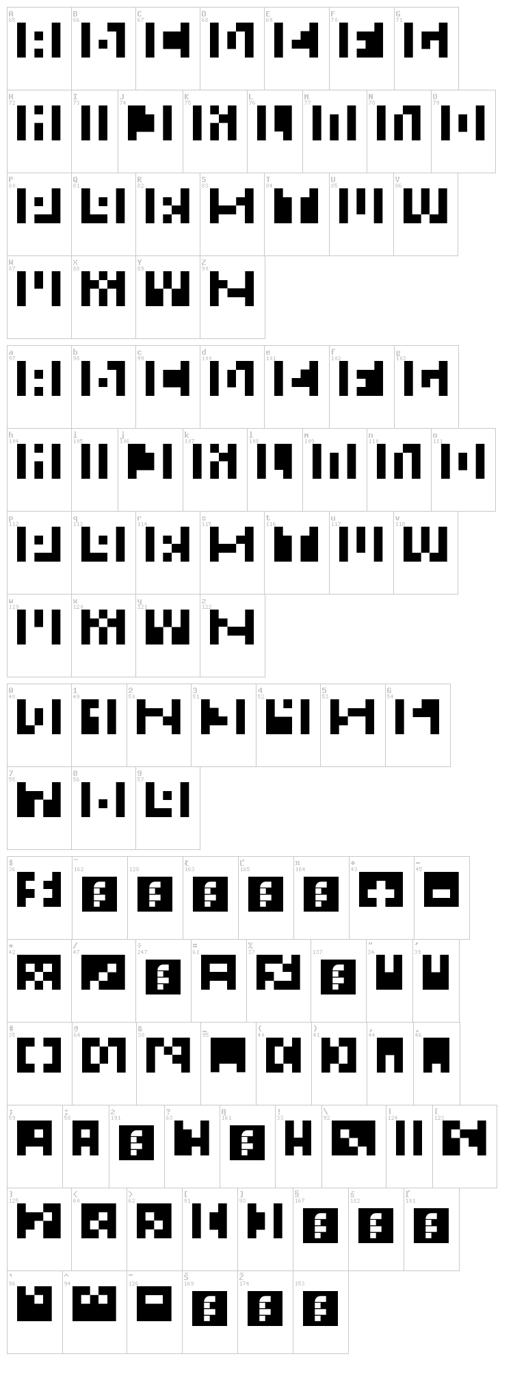 Fire 1 font map