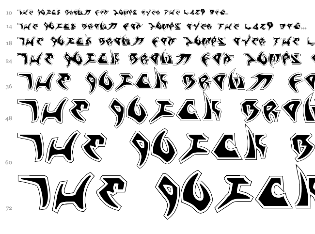 Kahless font waterfall